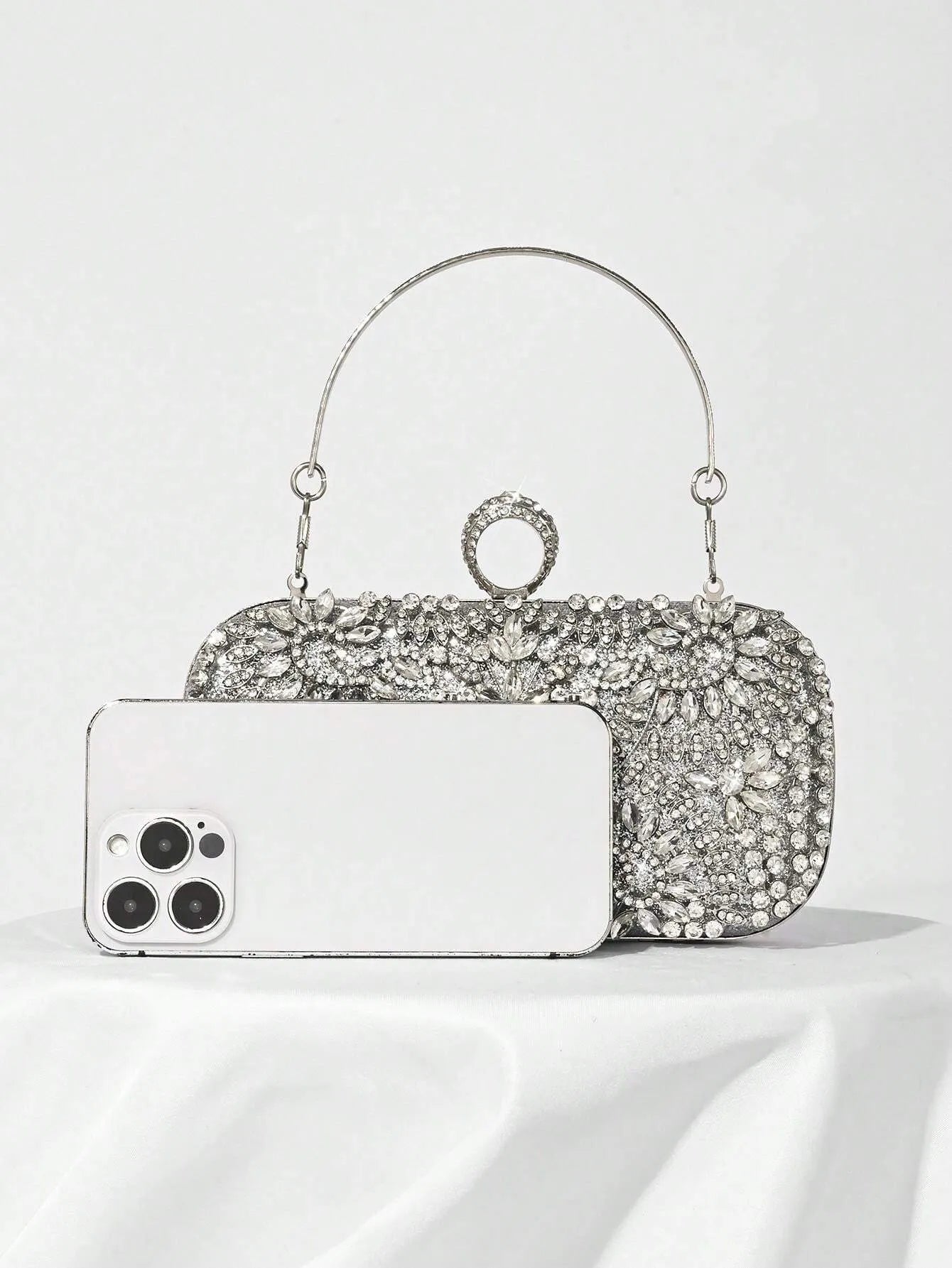 Rhinestone Decor Evening Clutch Bag, Party Handbag For Women, Perfect For Party Wedding Prom Dinner/Banquet, Matching With Holiday Party Dress Evening Dress & Sequin Dress, Perfectly Matching With Prom Accessories