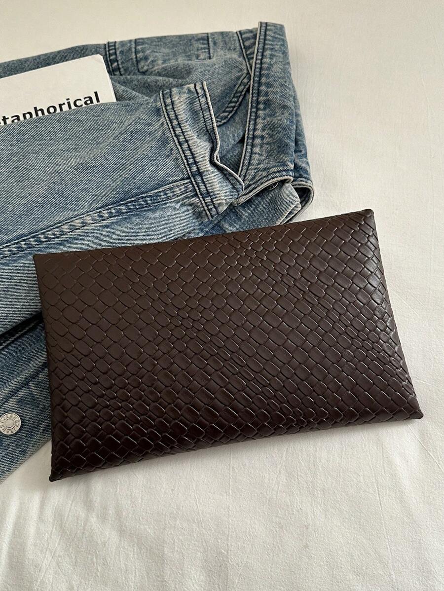 Crocodile Print, Snake Print, Solid Color, Minimalist, Fashionable, Casual PU Clutch, Envelope Bag, Fashionable Clutch Bags For Woman