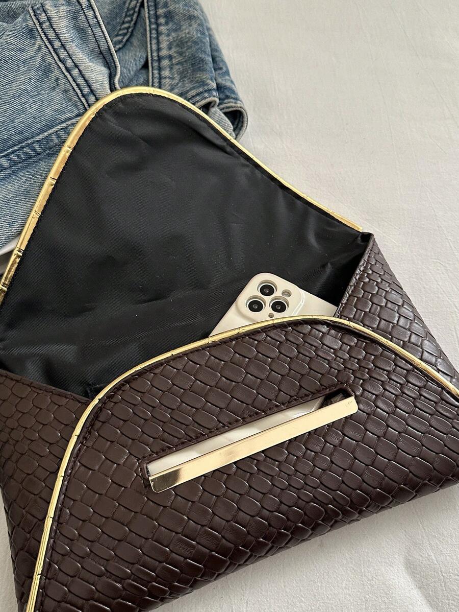 Crocodile Print, Snake Print, Solid Color, Minimalist, Fashionable, Casual PU Clutch, Envelope Bag, Fashionable Clutch Bags For Woman