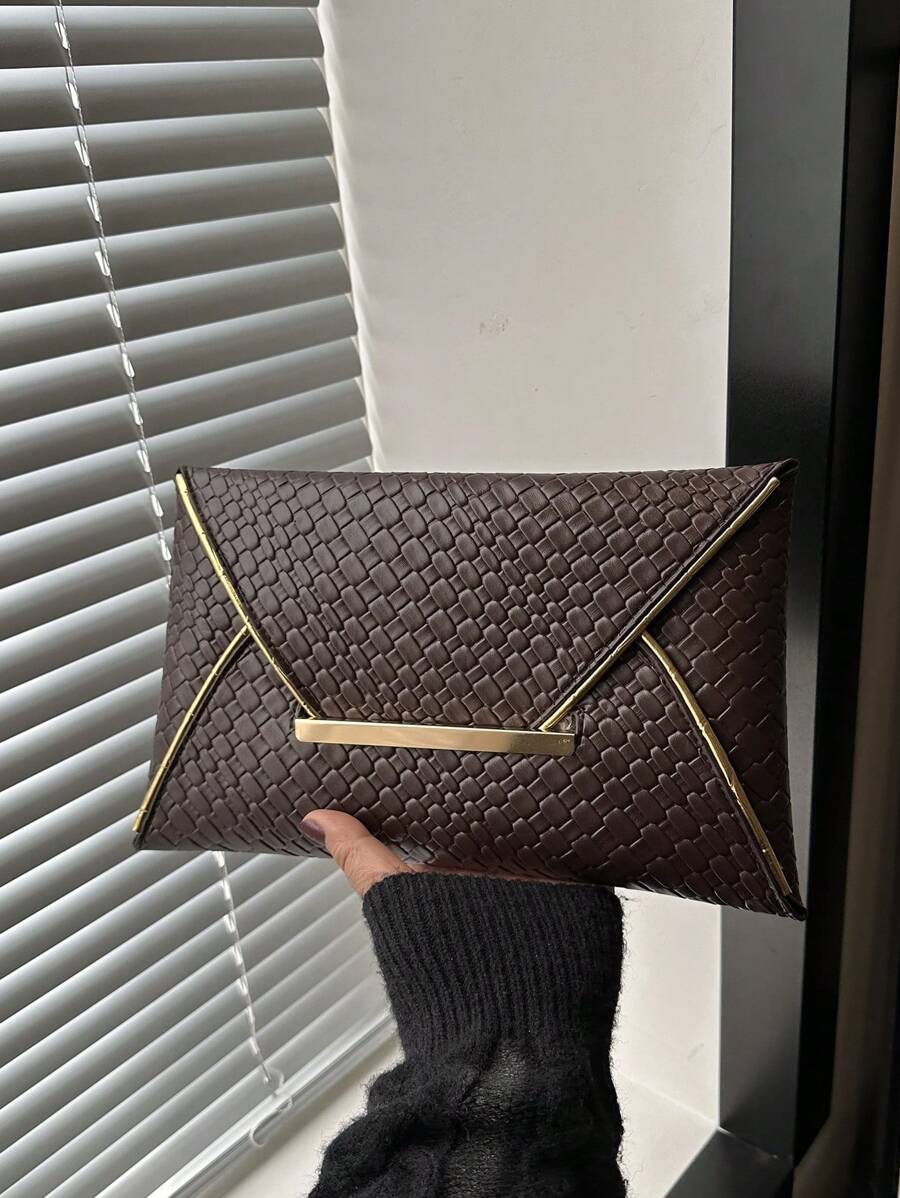 Crocodile Print, Snake Print, Solid Color, Minimalist, Fashionable, Casual PU Clutch, Envelope Bag, Fashionable Clutch Bags For Woman