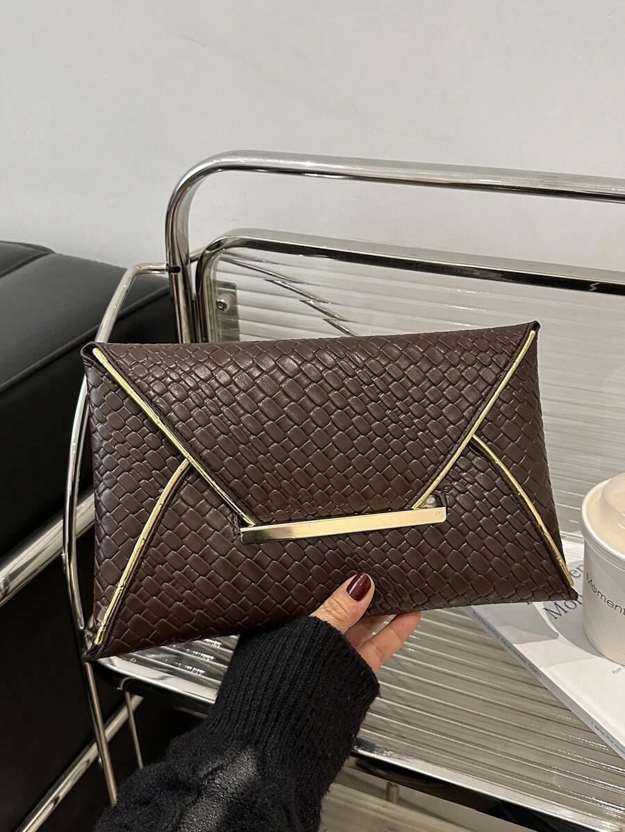 Crocodile Print, Snake Print, Solid Color, Minimalist, Fashionable, Casual PU Clutch, Envelope Bag, Fashionable Clutch Bags For Woman