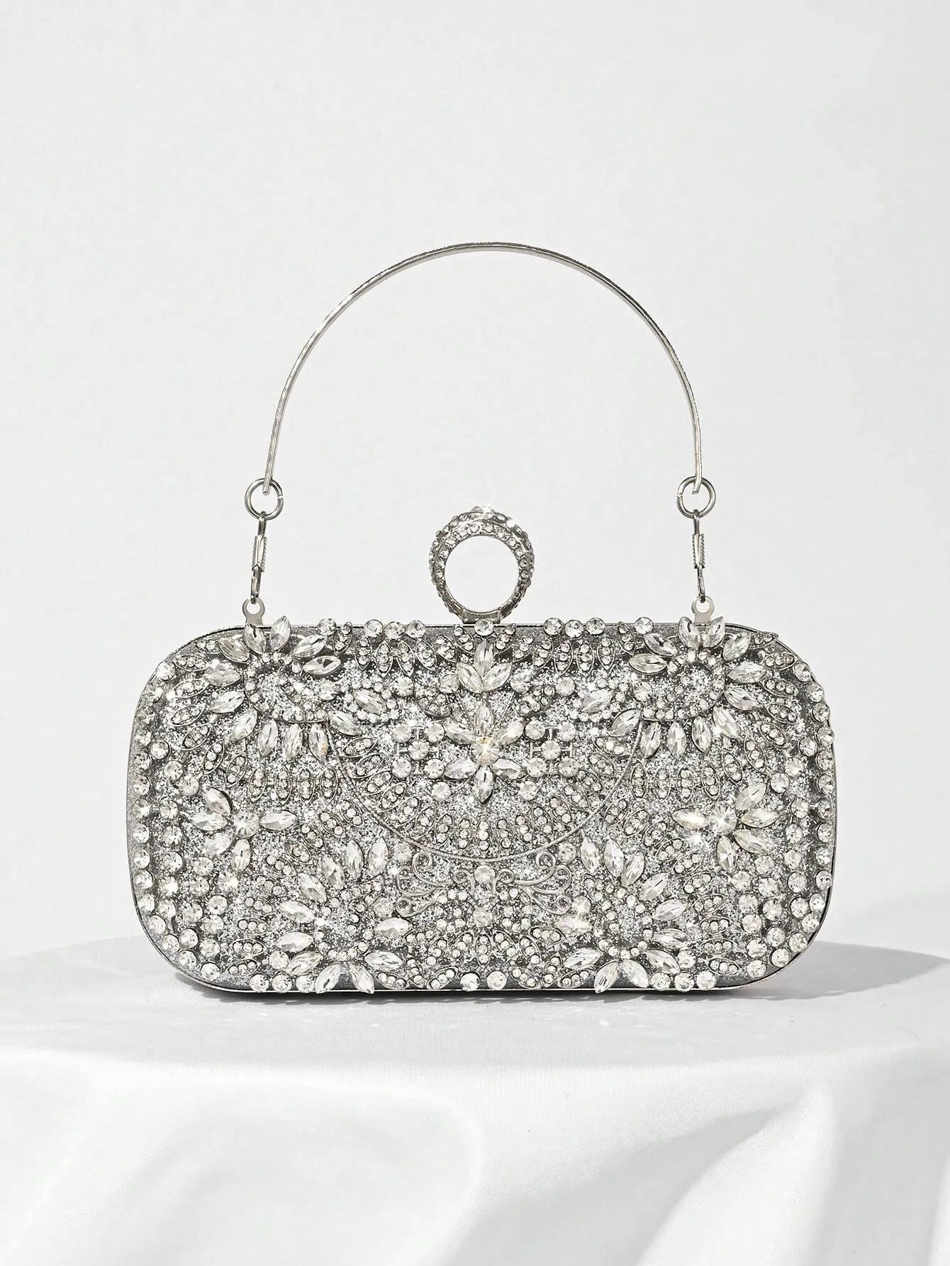 Rhinestone Decor Evening Clutch Bag, Party Handbag For Women, Perfect For Party Wedding Prom Dinner/Banquet, Matching With Holiday Party Dress Evening Dress & Sequin Dress, Perfectly Matching With Prom Accessories