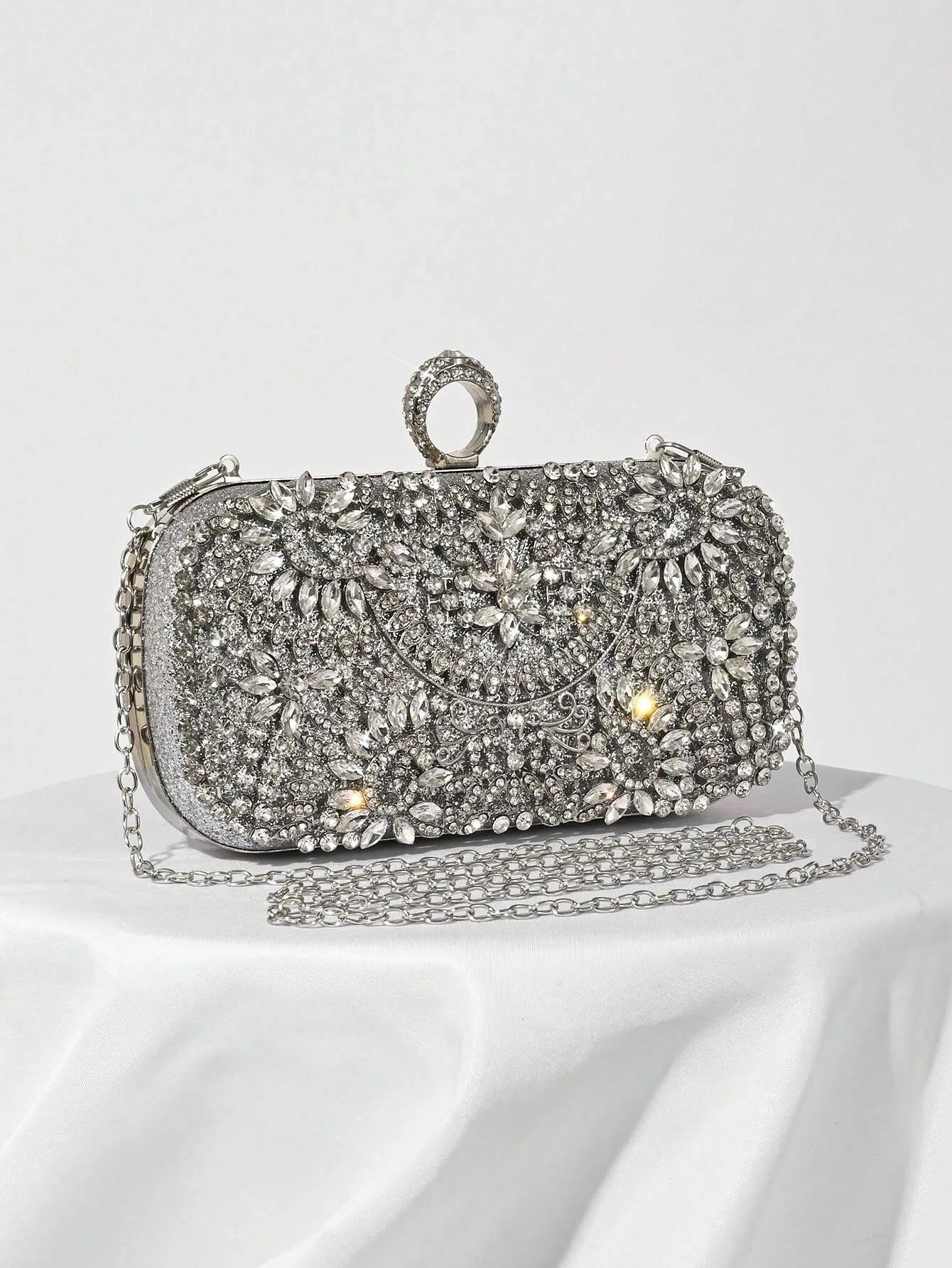 Rhinestone Decor Evening Clutch Bag, Party Handbag For Women, Perfect For Party Wedding Prom Dinner/Banquet, Matching With Holiday Party Dress Evening Dress & Sequin Dress, Perfectly Matching With Prom Accessories