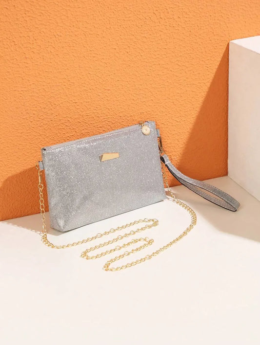 Mini Brick Style Minimalist Shoulder Clutch Crossbody Bag with Chain Strap, Plain Color Elegant Design for Women, Compact and Lightweight, Perfect for Parties, Dates, Travel, and Everyday Use