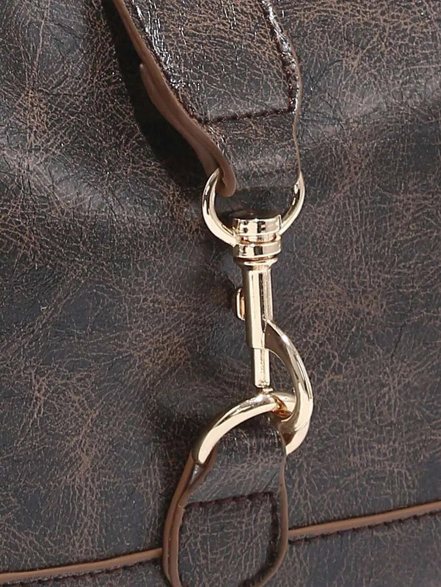 Retro Minimalist Crescent Shape Shoulder Bag with Adjustable Strap and Hook Decor, Stylish and Compact Purse for Women, Perfect for Dates, Outings, Parties, Everyday Chic Accessory